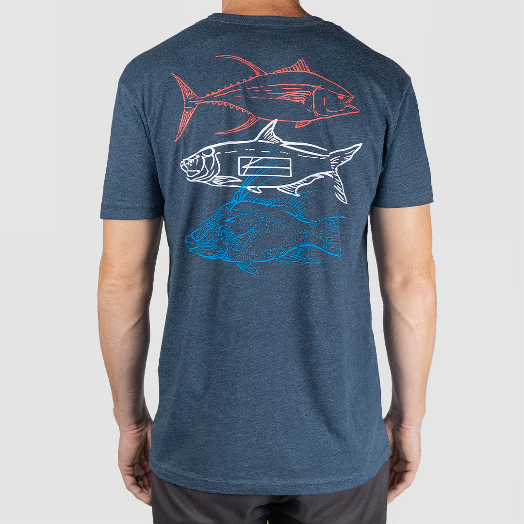 Premium Midnight Navy Fishing Tee Shirt