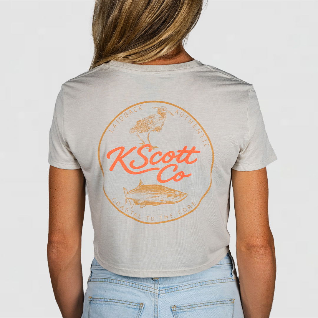 Heather Dust Flowy Womens Crop Tee - Lightweight & Soft