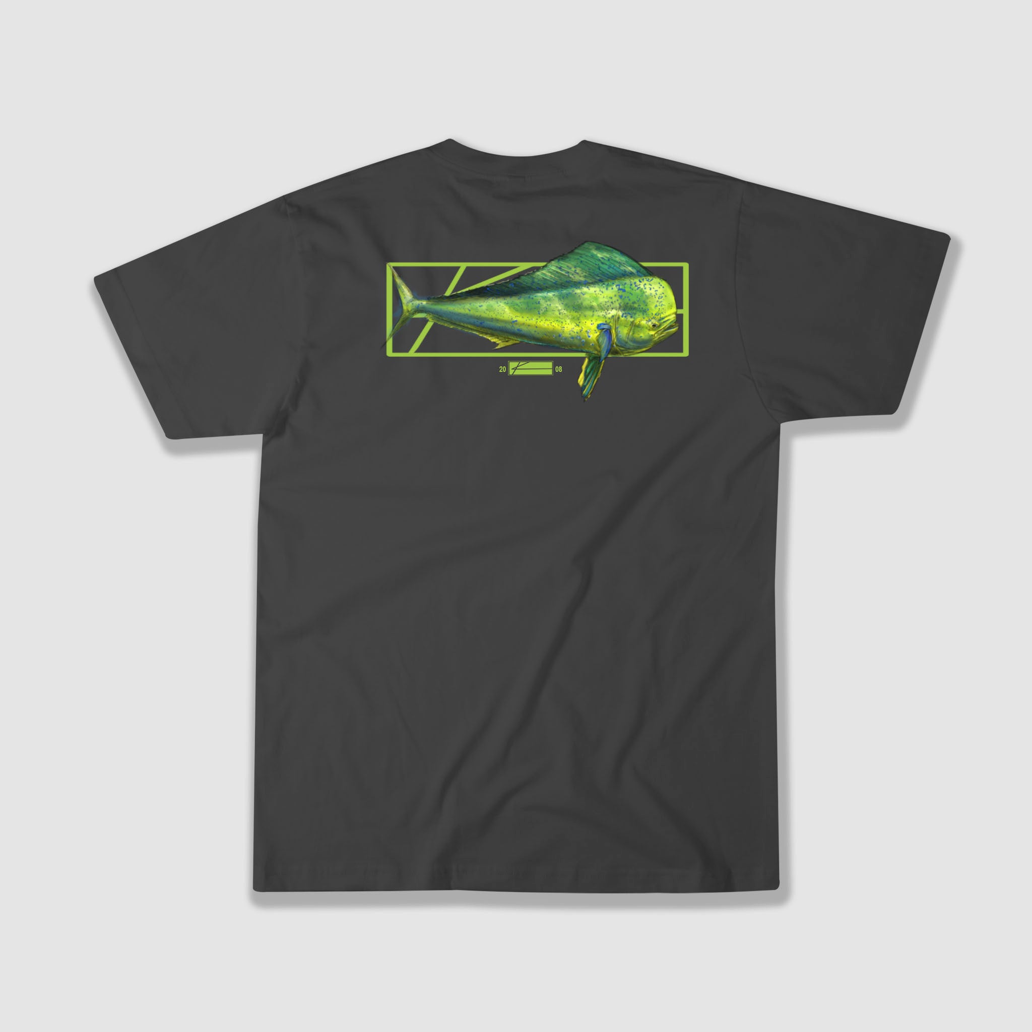 Fishing Mahi Print T-Shirt in Black