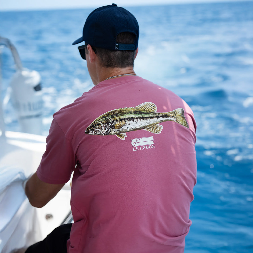 Outdoor Fishing Adventure T-Shirt in Mauve Ultra-Soft Cotton