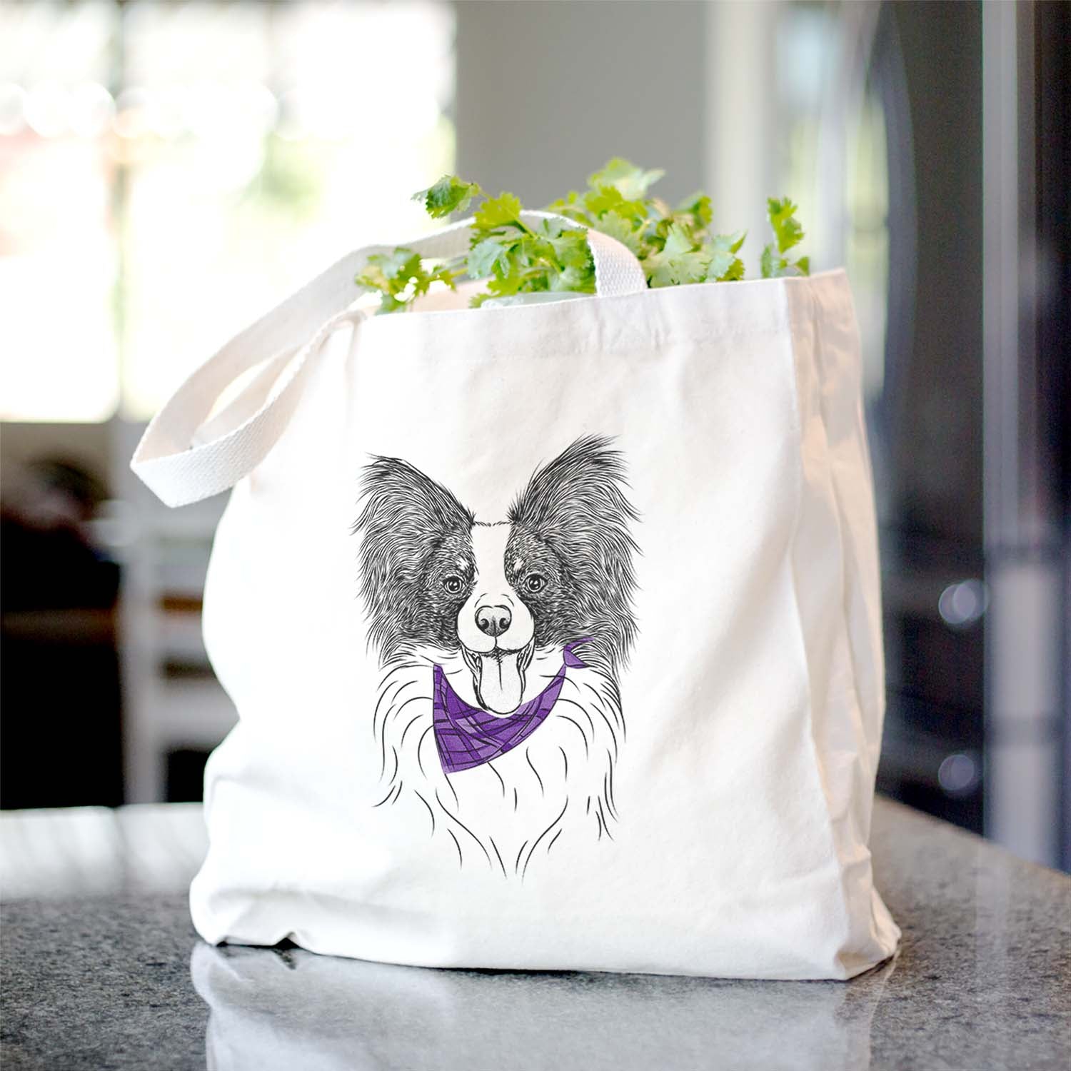 Patrick The Papillon Cotton Canvas Tote Bag - Stylish & Trendy