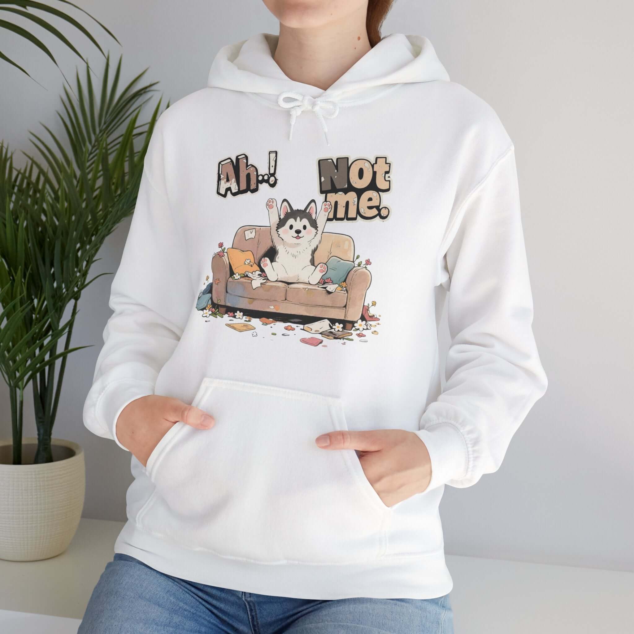 Cute Husky Unisex Pullover Hoodie - Cozy Dog Lover Apparel