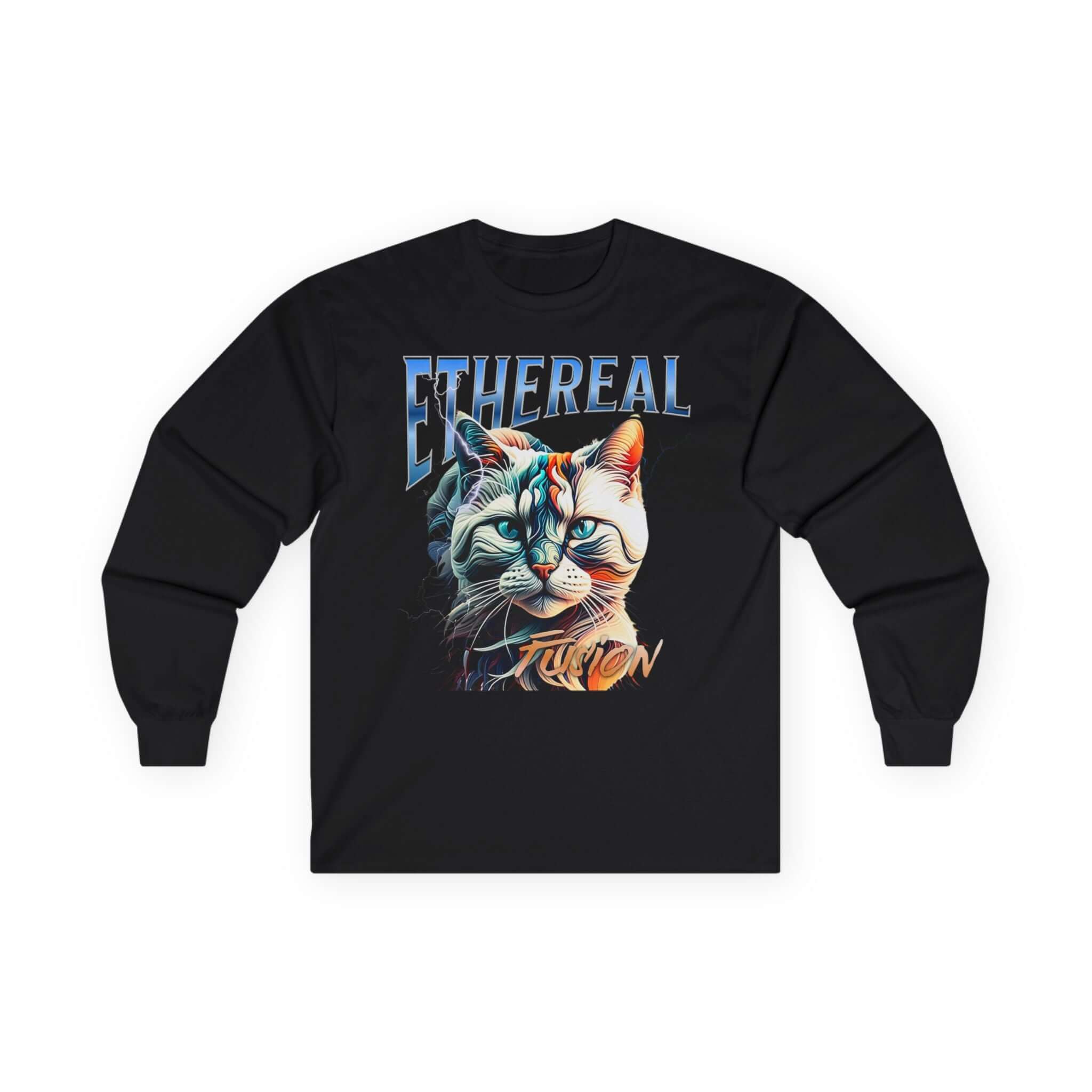 Ethereal Cat Fusion Unisex Cotton Long Sleeve Tee