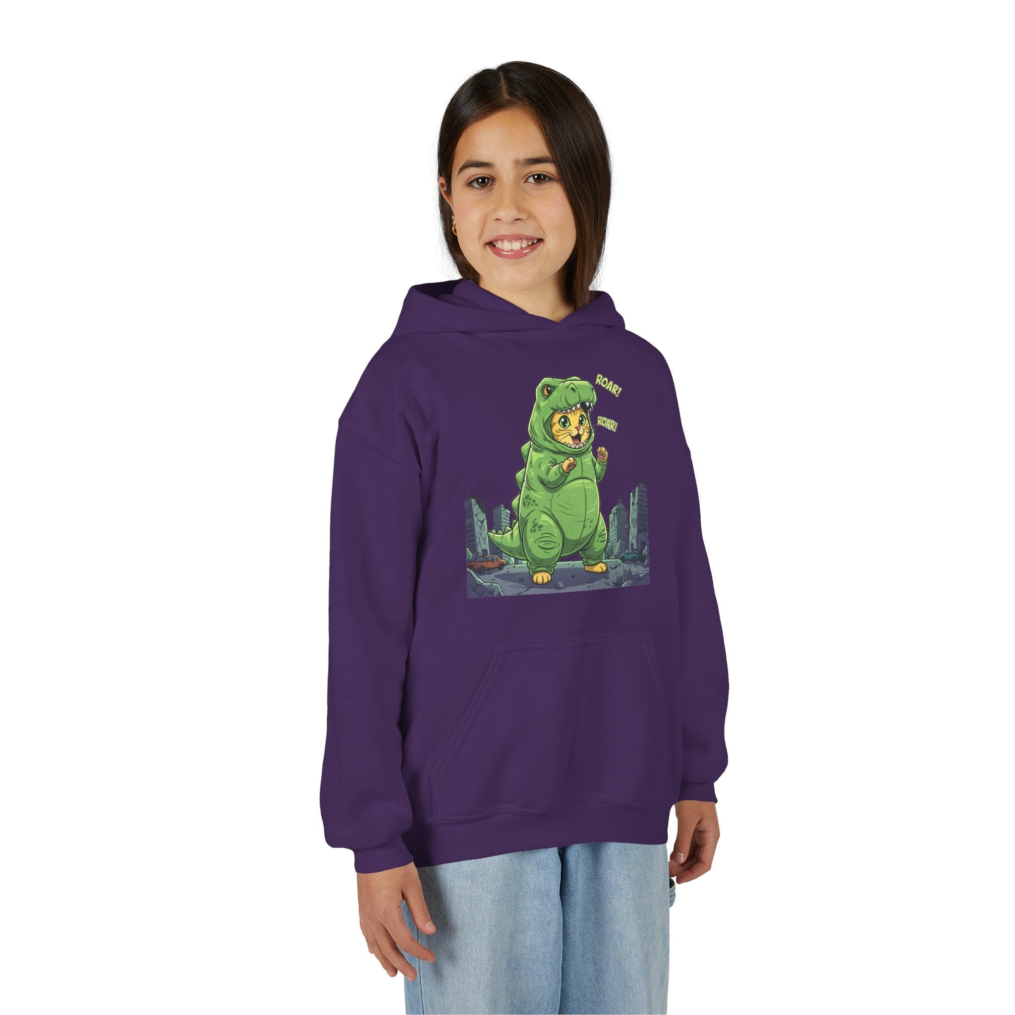Dinosaur Print Unisex Kids Hoodie - Fun & Cozy Style